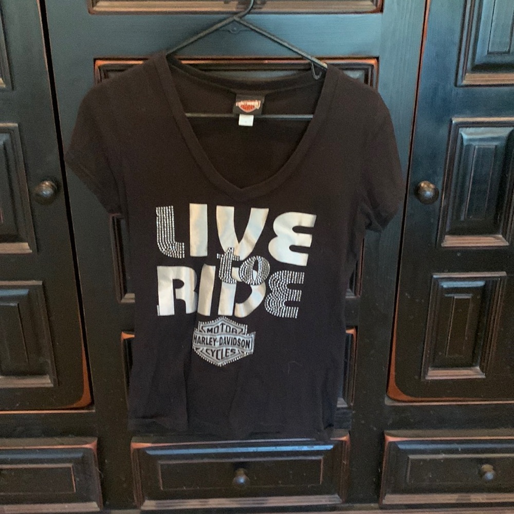 Ladies Black Bling HD Tshirt
